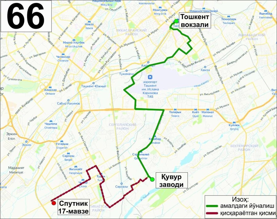 Полный список актуальных маршруток Ташкента на карте …